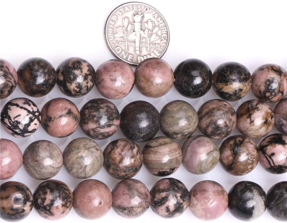 GEM-Inside Natural 10mm Rhodonite Round Gemstone Semi Precious Loose Beads for Jewellery Making 15'' - Image 5
