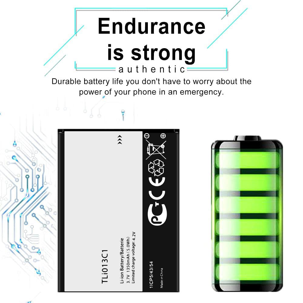 DDONG TLi013C1 Battery Replacement for Alcatel One Touch Go Flip Phone 4044W 4044T 4044O 4044V
