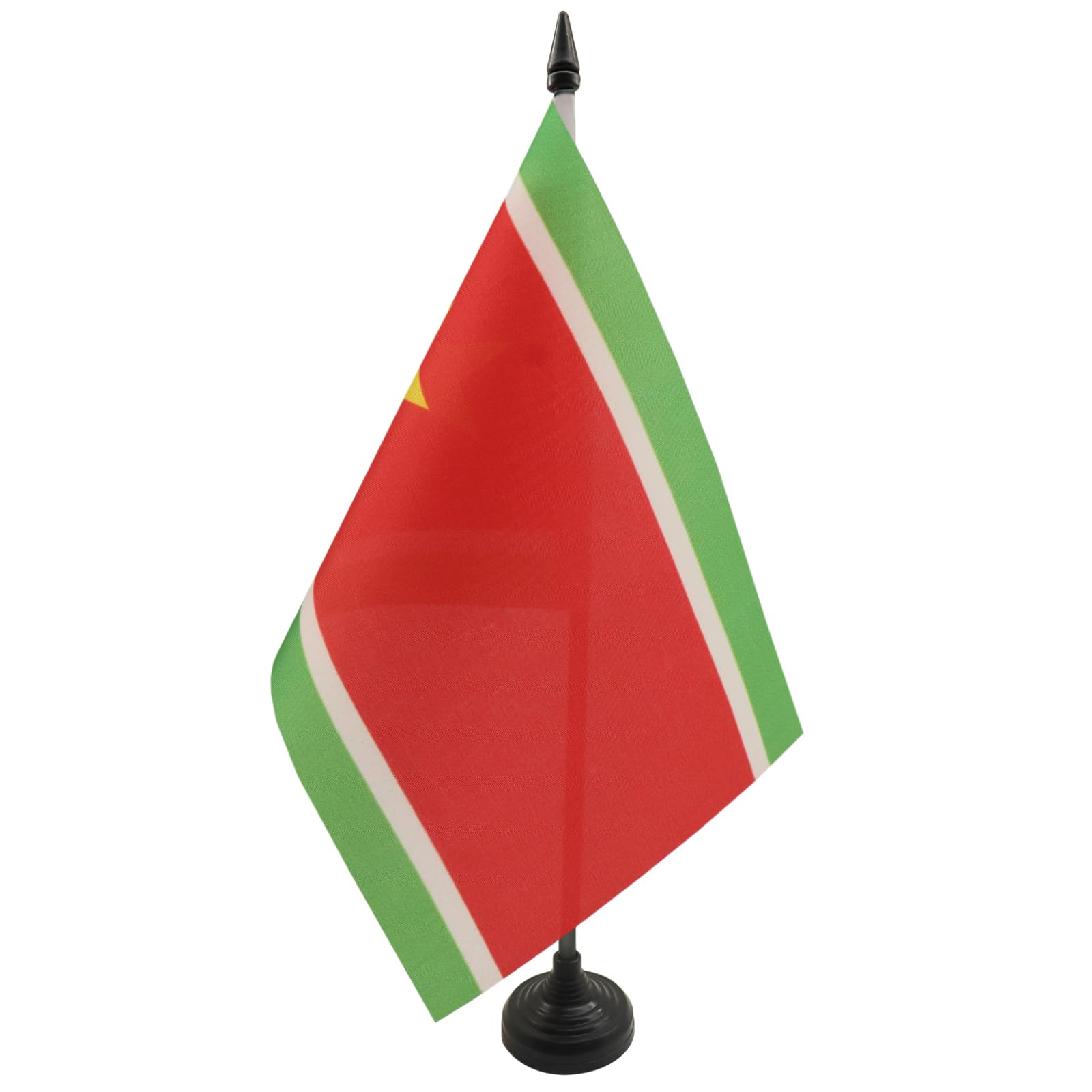 AZ FLAG Guadeloupe Independentist Table Flag 5'' x 8'' - Guadeloupean Office Decoration 100% Polyester 21 x 14 cm - Mini Desk Flag with Pole and Black Plastic Base