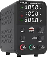 NANKADF DC Power Supply 0-30V 0-10A USB Fast Charge 18W 4-Digit
