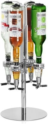 bar@drinkstuff 4 Bottle Rotary Drinks Dispenser – Chrome Base Optics view 3