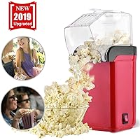 PorUna Palomitero, 1200W Máquina de Palomitas de Aire Caliente, Sin Aceite, Diseño con