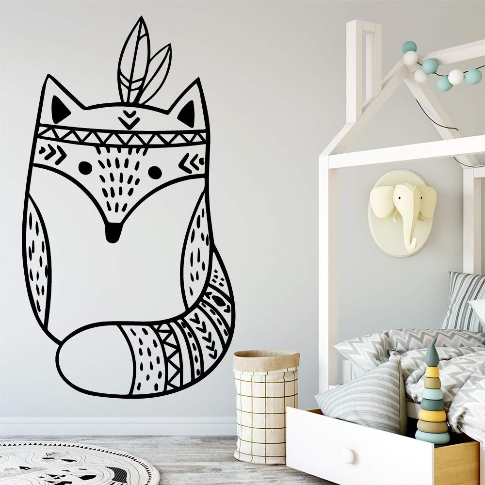 Geiqianjiumai Moda Fox Cartoon Mural Art Wall Decal DIY Poster ...