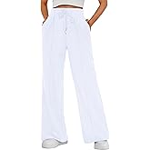 FSVABY Womens Baggy Wide Leg Athletic Track Sweatpants High Waisted Drawstring Workout Joggers with Pockets