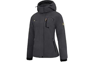 GEMYSE Women's Ski Snow Jacket Warm Winter Waterproof Coat Snowboard Rain Jacket Hooded Windproof Windbreaker