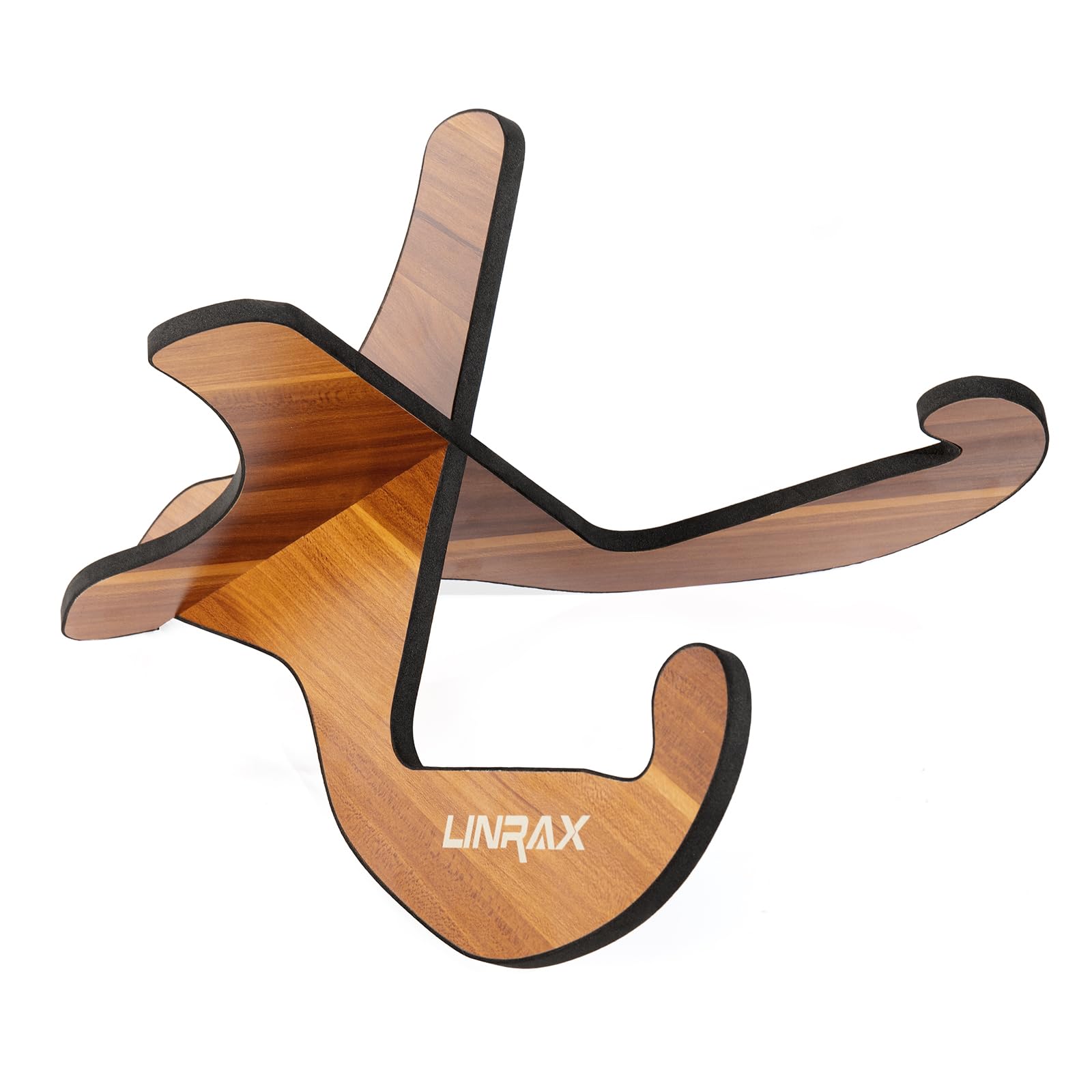 Linrax GS1 Guitar Stand Floor, Universal Wooden Stand X-Frame, Guitar Holder with Soft Rubber for Acoustic Guitar Classical Guitar Electric Guitar Bass Ukulele Mandolin and More, Guitar Accessories