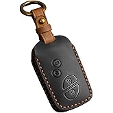 Hontumax Premium Leather 4-Button Key Fob Cover Case for Lexus ES350 GS300 GS350 GS450h GS460 IS250 IS350 LS460 LS600h GS450 ISC GX460 GX470 LX570 RX350 RX450 (Black)