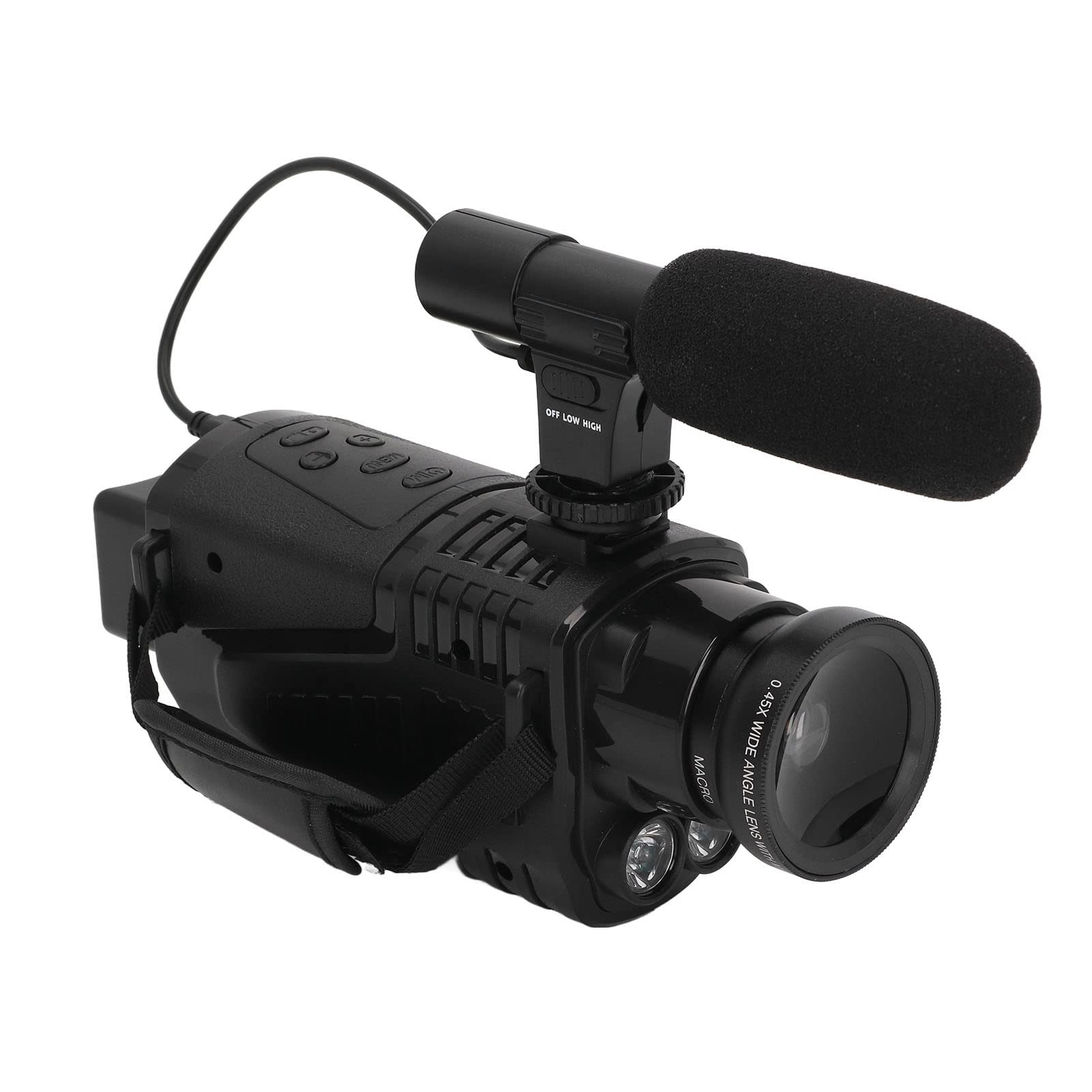 Digital Night Vision Monocular, 1.5 in TFT HD 1080P Display 24MP Digital Camera Recorder 5X Digital Zoom, IR Night Vision Vlogging Camera, YouTube Camera with External Microphone, Wide Angle Lens