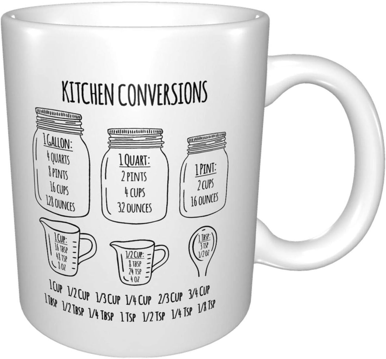 Amazon Measuring Cups Conversion Baking Double Sided Imprint 11 Oz