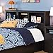 Prepac Twin Bookcase Headboard, Full/Queen, Washed Black