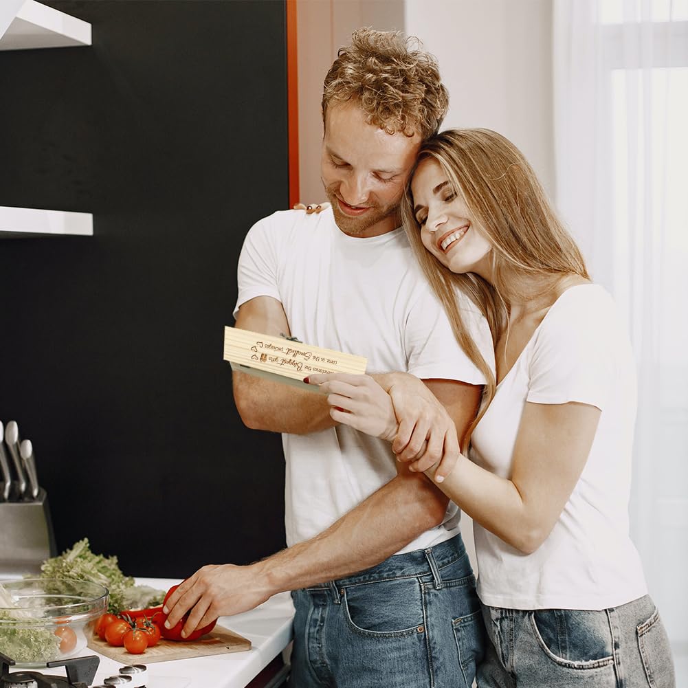 CHGCRAFT Pregnancy Wooden Announcement Gifts Pregnancy Test Keepsake Box Laser Engraving Box Surprise Announcement Gift with Raffia Ribbon to Husband Grandparents Parents 8x2x1.2inch