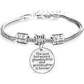 YEEQIN Grandmother Gift Grandma Bracelet Granddaughter Gift Bracelet Love between a Grandmother and Granddaughter is Forever