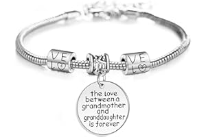 YEEQIN Grandmother Gift Grandma Bracelet Granddaughter Gift Bracelet Love between a Grandmother and Granddaughter is Forever