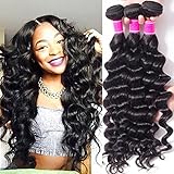 RECOOL Brazilian Hair Loose Deep Wave Bundles 8a Virgin Human Hair Extensions Ocean Wavy Brazilian Hair for Black Women