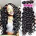 RECOOL Brazilian Hair Loose Deep Wave Bundles 8a Virgin Human Hair Extensions Ocean Wavy Brazilian Hair for Black Women
