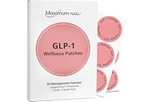 Maximum NAD GLP-1 Wellness Patches - 30 Count, Natural Ingredients, Health Support & Physical Management, Vegetarian Friendly, Non-irritating and Easy to Remove