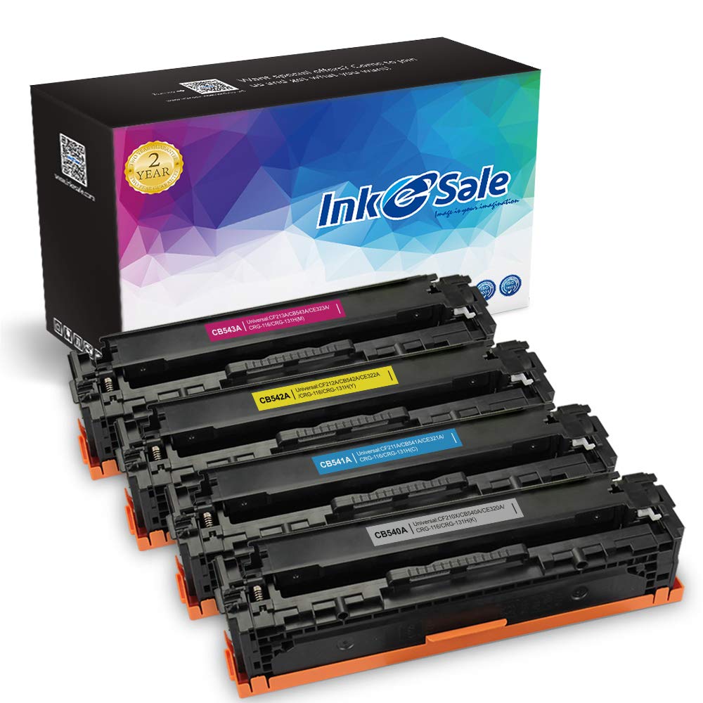 INK E-SALE Replacement for HP 125A HP CB540A CB541A CB542A CB543A Toner  Cartridge for use with HP Color Laserjet CP1215 CP1518ni CP1515n CM1312nfi  CM1312 ...