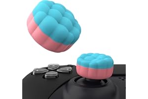 PlayVital Thumbs Cushion Caps Thumb Grips for ps5 ps4, Thumbstick Grip Cover Joystick Caps for Xbox Series X/S, Xbox One, Elite Series 2, Switch 2 Pro Controller - Puff Cloud Texture Design Coral Pink