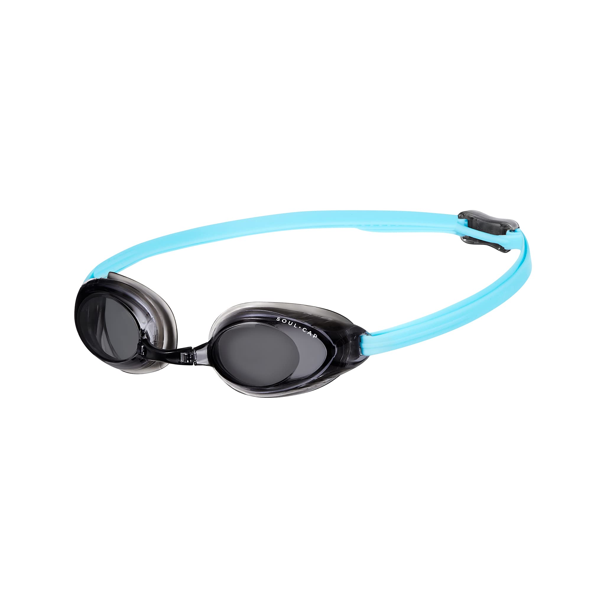 SOUL CAP - Swim Goggles | DURACK | Dark Lens | UV-Protection & Anti-fog Lens | Quick-release Buckle & 4 Sizes of Nosepiece | Glare Protection | No Leaking | Clear Vision