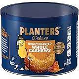 PLANTERS Deluxe Honey Roasted Whole Cashews, Sweet and Salty Snacks, 8.25oz (1 Canister)