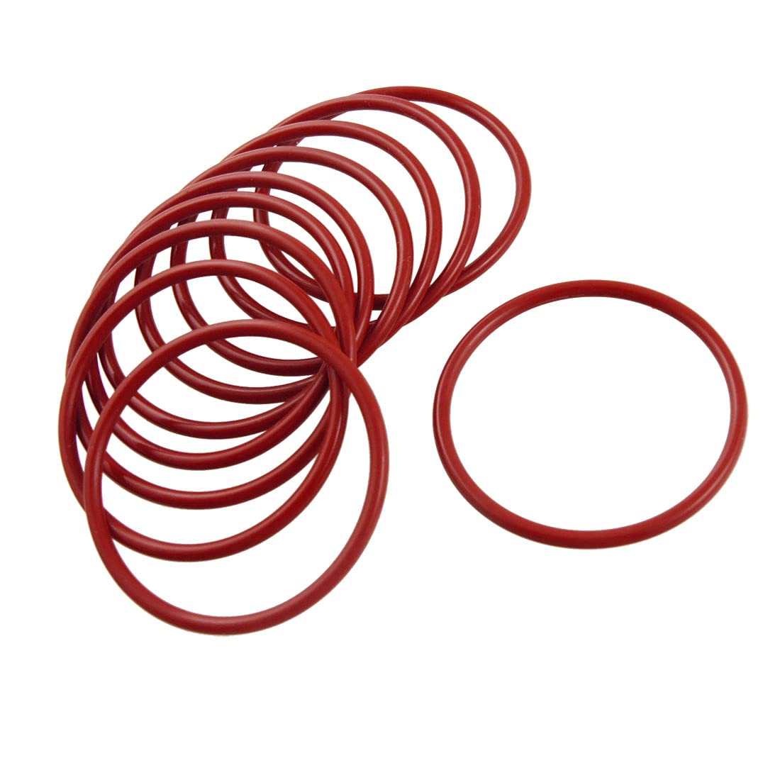 Sourcingmap 10 Pcs Industrial Silicone O Ring Seal Washer 49mm x 55mm x 3mm