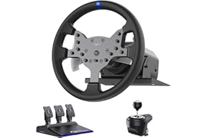 PXN Force Feedback PC Racing Wheel, Detachable 270/900 Degree V99 Driving Gaming Race Sim Steering Wheel Simulator with Pedals and Shifter for Windows PC, PS4, Xbox One, Xbox Series X/S