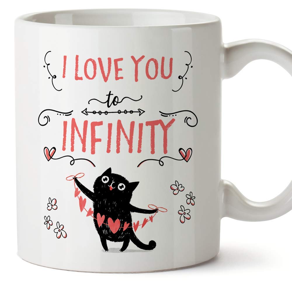 MUGFFINS Love Mug -"I Love You to Infinity" - Anniversary/Valentine's Day Gift for Special Friends/Couples - Tea/Coffee Ceramic Cup 11oz
