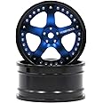 hobbysoul 2pcs RC 1/10 Aluminum Alloy Wheel Rims Hex 12mm Adjustable Offset Black & Blue Color Fit 1:10 RC On Road Drift Touring Car Tires