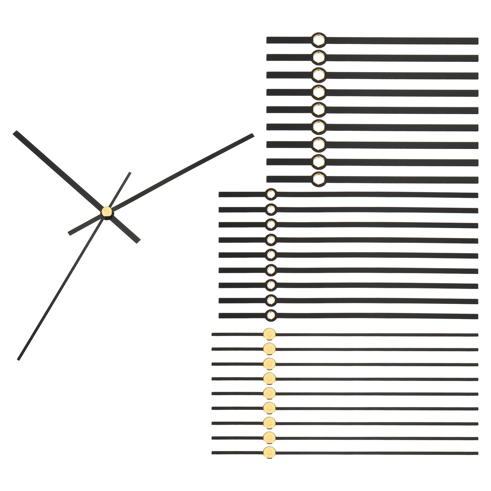 PATIKIL Replacement Clock Hands Kit, 10 Set Replacement Clock Hands Kits Clock Mechanism Movement Aluminum Wall Clock Hands Parts Replacement for Wall Clock Repair DIY, Black, A08