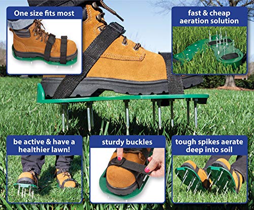 The Paragon Lawn Aerator Spike Shoes, Effectively Aerating Lawn Soil, Comes with 2 Adjustable Straps with Secure Buckles, Universal Size That Fits All, for a Greener and Healthier Garden or Yard - Thumbnail 2