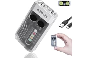 APLOS L02 1000 Lumens Rechargeable Mini EDC Flashlight, 365nm UV Light, Multi-Color Light Source, Small Pocket Keychain Light with Magnetic Base & Beeping Alarm (White)
