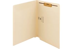 Smead End Tab Fastener File Folder, Shelf-Master® Reinforced Straight-Cut Tab, 1 Fastener, Letter Size, Manila, 50 per Box (34110)