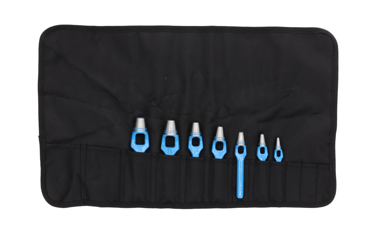 GEDORE Arc punch set, 7-piece set, Ø 4 - 16 mm, Rubber leather gaskets fabric, Round, Punch, 57305
