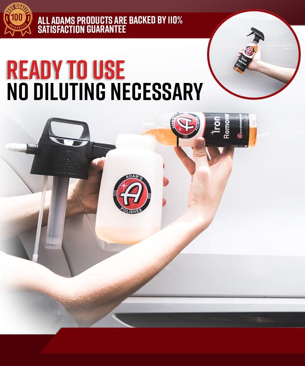 Adam's Iron Remover (16oz) - Fallout Iron Out Rust Stain Remover Spray For Pro Car Detailing | Use Before Car Wash Clay Bar Car Wax Ceramic Coating & Machine Car Buffer Polisher | Auto Paint Motorcycle RV Boat: Health & Personal Care