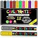 Chalk Markers by Fantastic ChalkTastic - Chalk Pens Best for Kids Art Chalkboard Labels Menu Board Bistro Boards, Window Markers, Erasable Chisel or Fine Tip Neon Colors plus White (12 Color Pack)