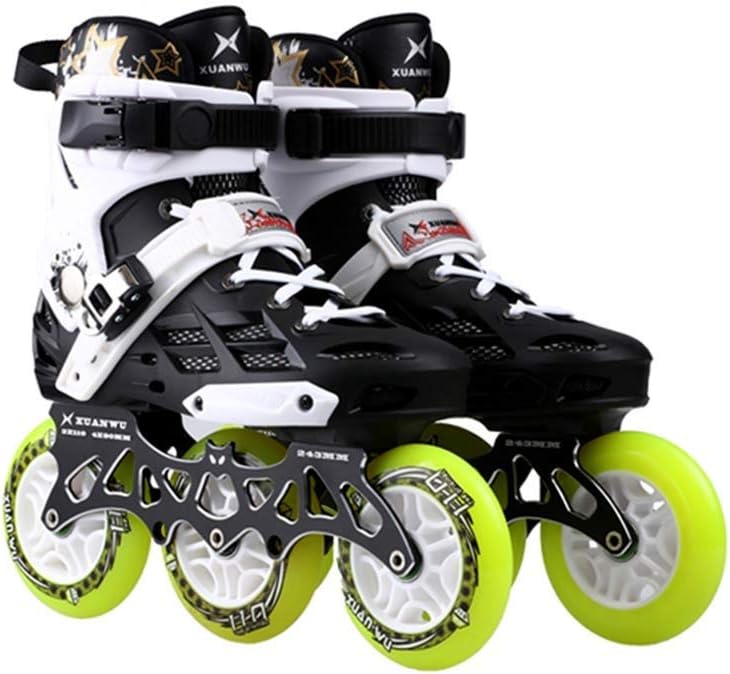 Prosperous Inline Skates, 3 Wheels 110MM Wheel Adult Single Row Skates Full Flash Roller Skates (Color : #2, Size : 37 EU/5 US/4 UK/23.5cm JP)