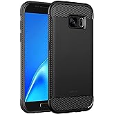 JETech Slim Fit Case for Samsung Galaxy S7 5.1-Inch, Thin Phone Cover with Shock-Absorption and Carbon Fiber Design (Black)