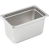 Winco Anti-Jamming Steam Pan, 1/4 by 6-Inch, 24-Gauge, Stainless Steel