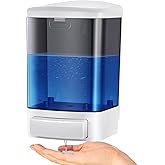 Hushee Manual Soap Dispenser 33.8oz / 1000ml Kitchen Bathroom Plastic Refillable Wall Mounted Commercial Soap Dispenser for Liquid Containers Shampoo Gel Chamber Hotel Restaurant(Black)