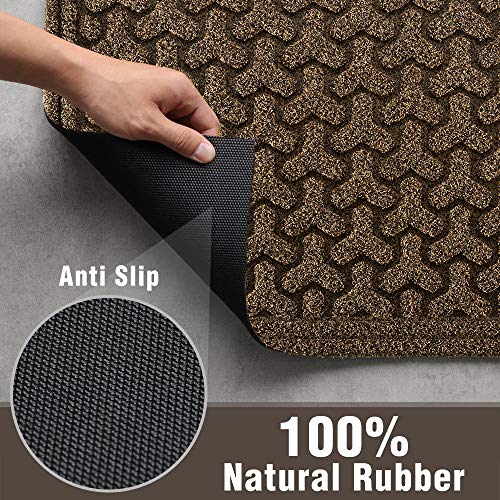 Amagabeli Large Outdoor Door Mats Rubber Shoes Scraper 36" x 24" for