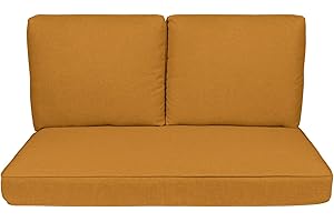 Quality Outdoor Living Universal Deep Seat Loveseat Cushion Set-UV Resistant & Comfortable Patio Furniture, 46 x 26, Adobe