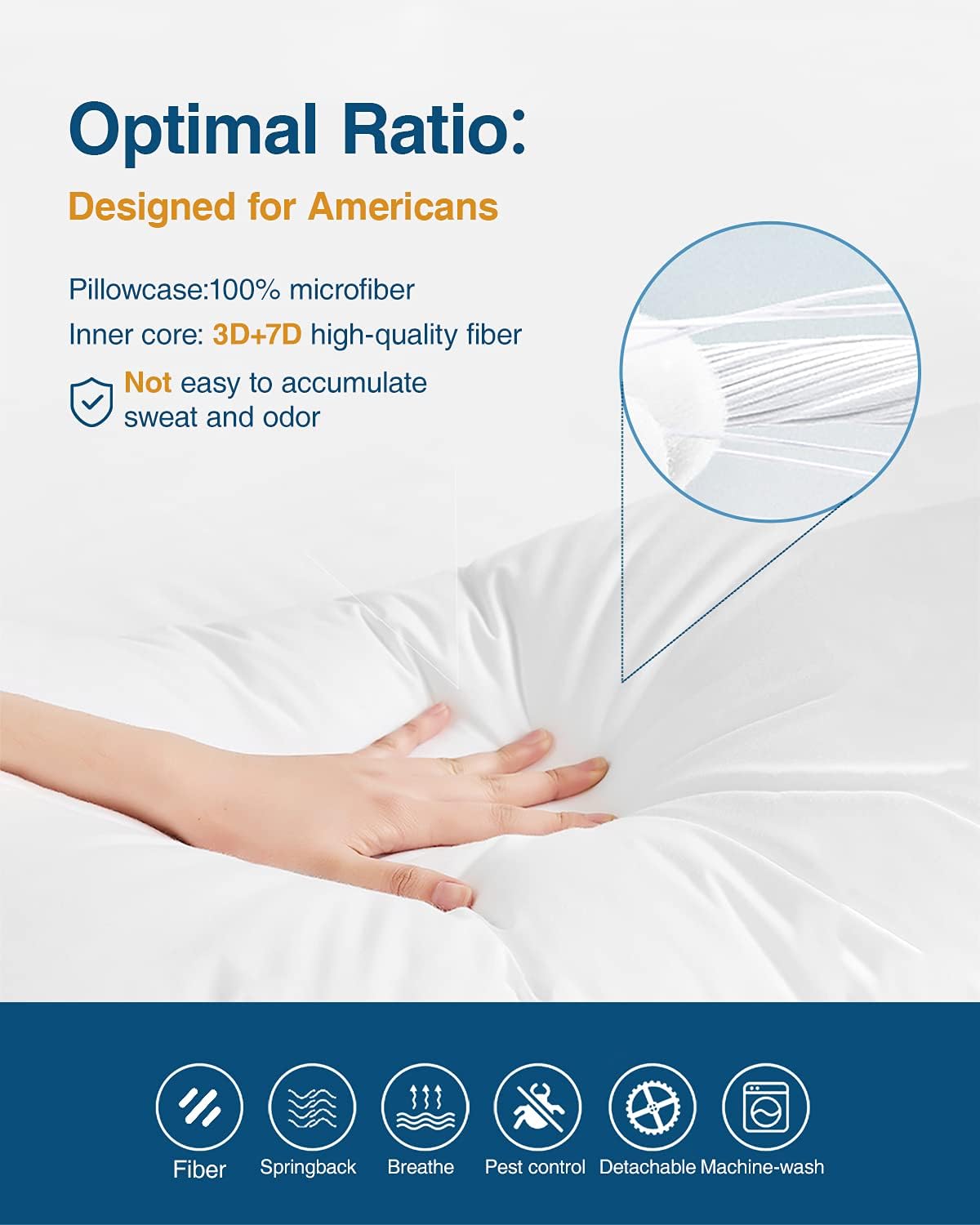 LuerJia Bed Pillows for Sleeping，Luxury Hotel Collection Pillows，Standard Pillows Set of 2，20 x 26 Inches，Soft Cooling Pillow for Side Sleepers,Back,Stomach: Kitchen & Dining