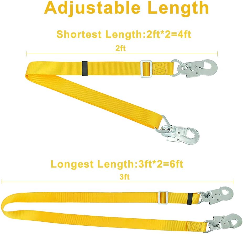 Trsmima Hunting Safety Harness, Tree Climbing Belt Restraint Lanyards, Safety Adjustable Lanyard, Add Level of Safety for Hunting, Hanging Stand, Trimming Tree Or Installing Steps - - 