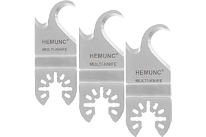 HEMUNC 3PCS Oscillating Multitool Saw Blades, Oscillating Multi Tool Hook Knife Blade for Cutting Roofing Shingles, PVC Carpet, and Cardboard, Fit Dewalt Milwukee Rockwell Bosch Dremel Ryobi Ridgid