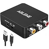 ABLEWE RCA to HDMI,AV to HDMI Converter, 1080P Mini RCA Composite CVBS Video Audio Converter Adapter Supporting PAL/NTSC for