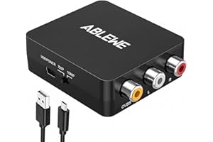 ABLEWE RCA to HDMI,AV to HDMI Converter, 1080P Mini RCA Composite CVBS Video Audio Converter Adapter Supporting PAL/NTSC for 