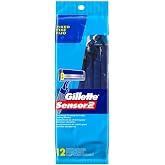 Gillette Mens Sensor 2 Razor Disposable 12 Count (Pack of 3)