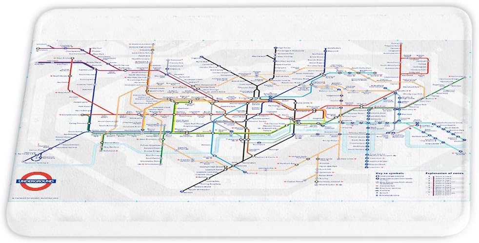 YnimioHOB City Subway Ride Karte von London Coral Velvet Badeteppiche