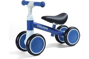 COOLBEBE Baby Balance Bike for 1 Year Old Boys Girls Gift, 2 Year Old Toddler Balance Bike with 4 Silent Wheels, One Year Old Birthday Gift Children for 12M-36M Pre-School
