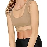 BelleLovin Women's Sheer Mesh Long Sleeve Crop Top Sexy Tee Blouse